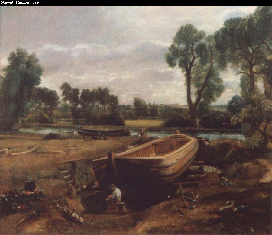 John Constable Boat-building near Flatford Mill